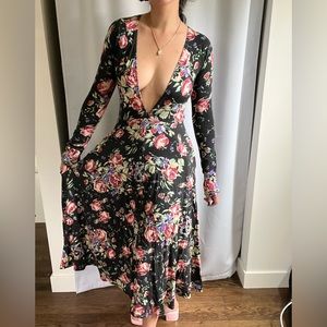 Reformation floral pocket midi dress